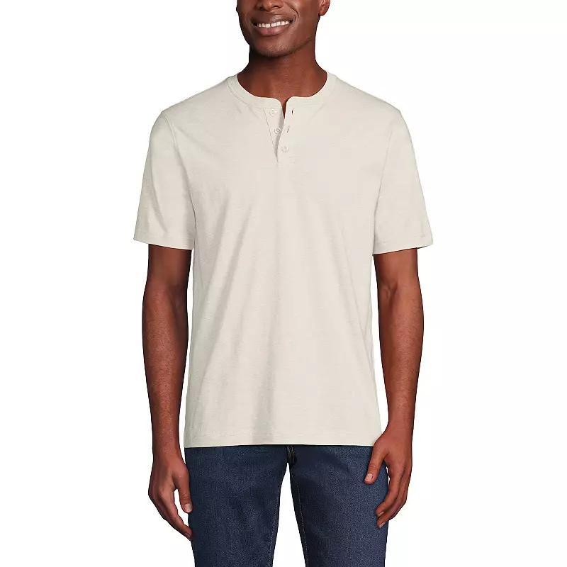 Men's Lands' End Classic-Fit Super-T Henley, Size: Large, Antique Alabaster Product Image