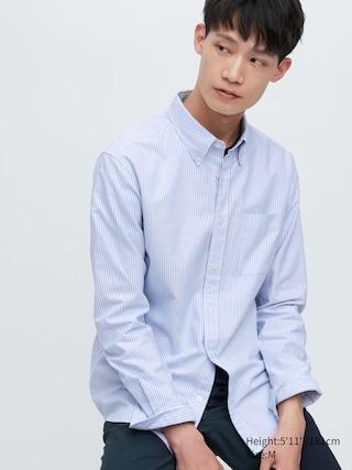 Mens Oxford Slim Shirt 2023 Edition Blue 3XL UNIQLO US Product Image