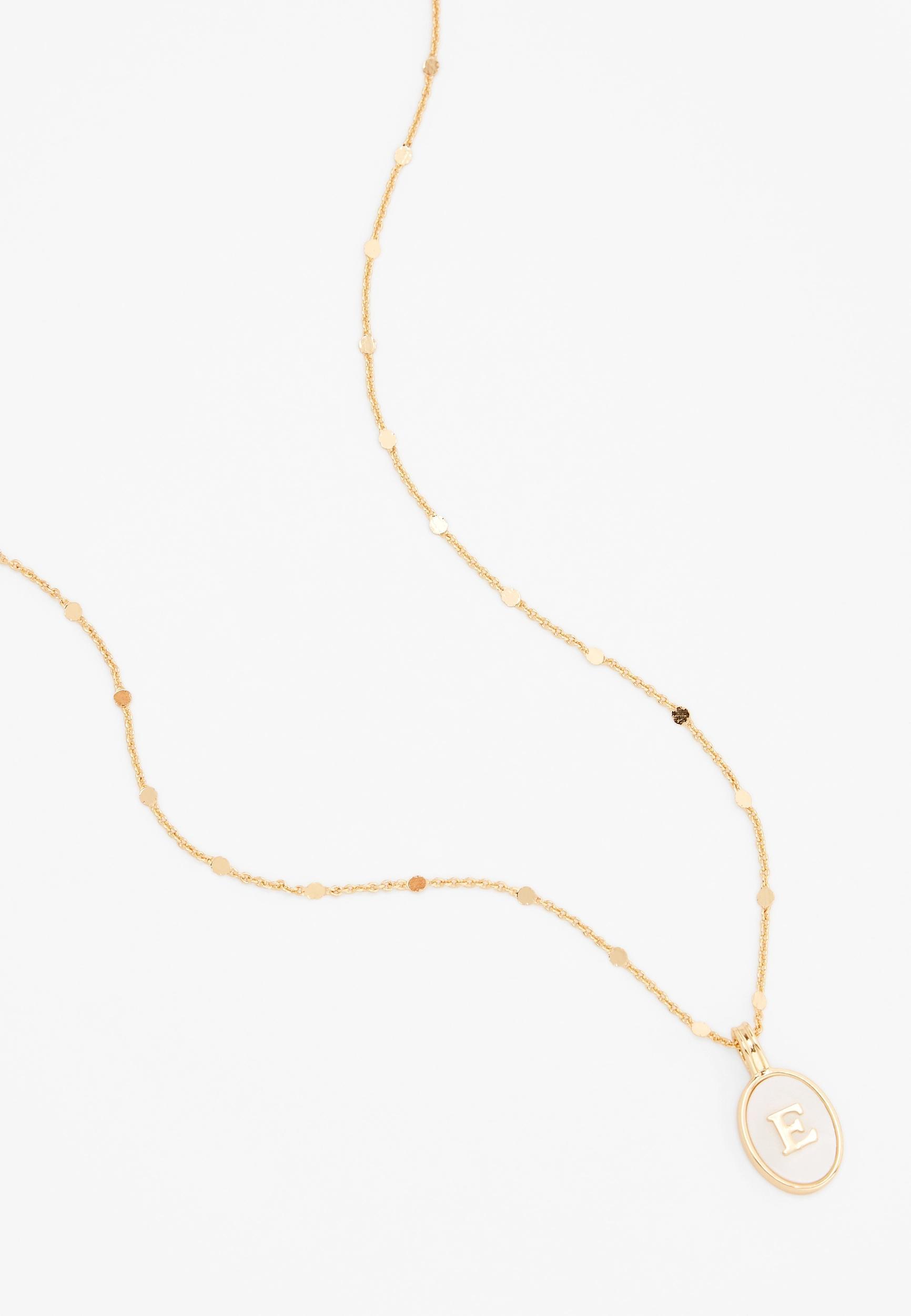 Gold Oval Initial Pendant Necklace Product Image