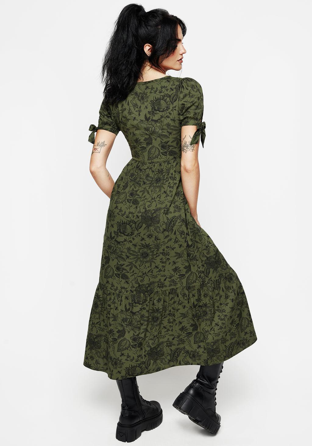 Meadowflowers Floral Print Button Up Tiered Midaxi Dress Product Image