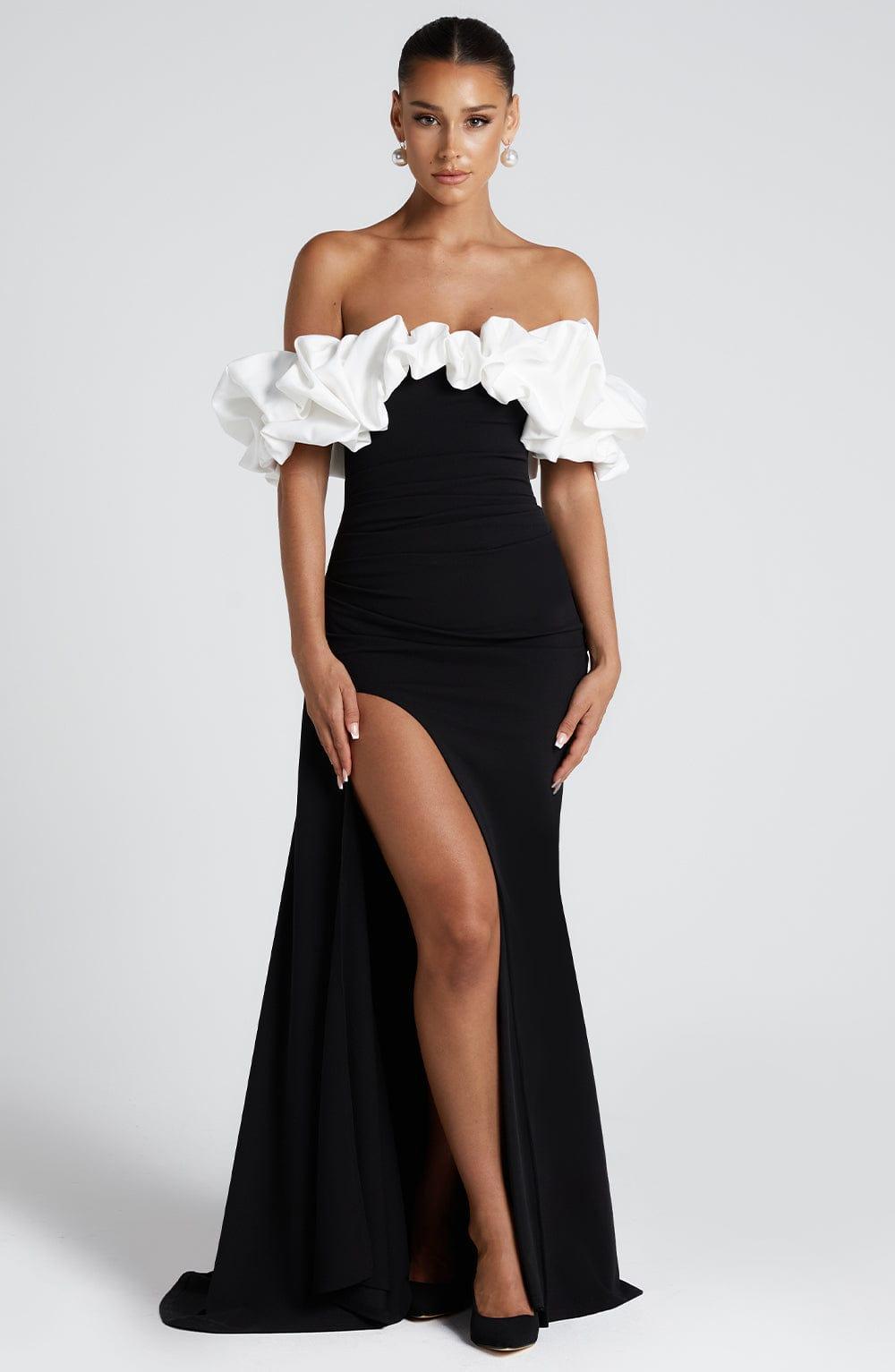 Elsie Maxi Dress - Black/White Product Image