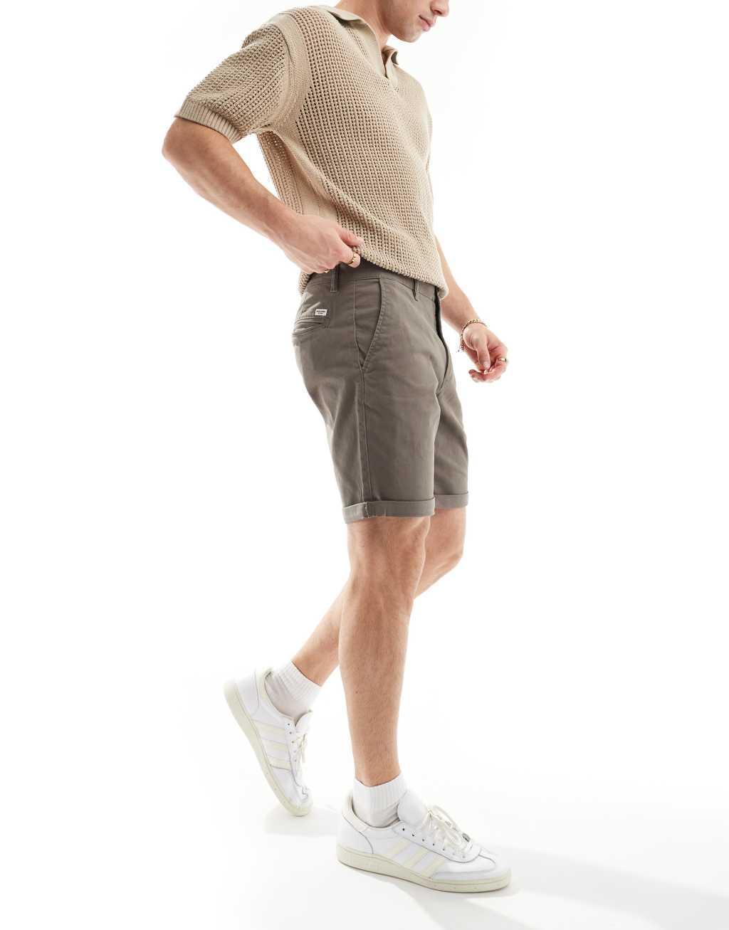 Jack & Jones chino shorts in brown Product Image