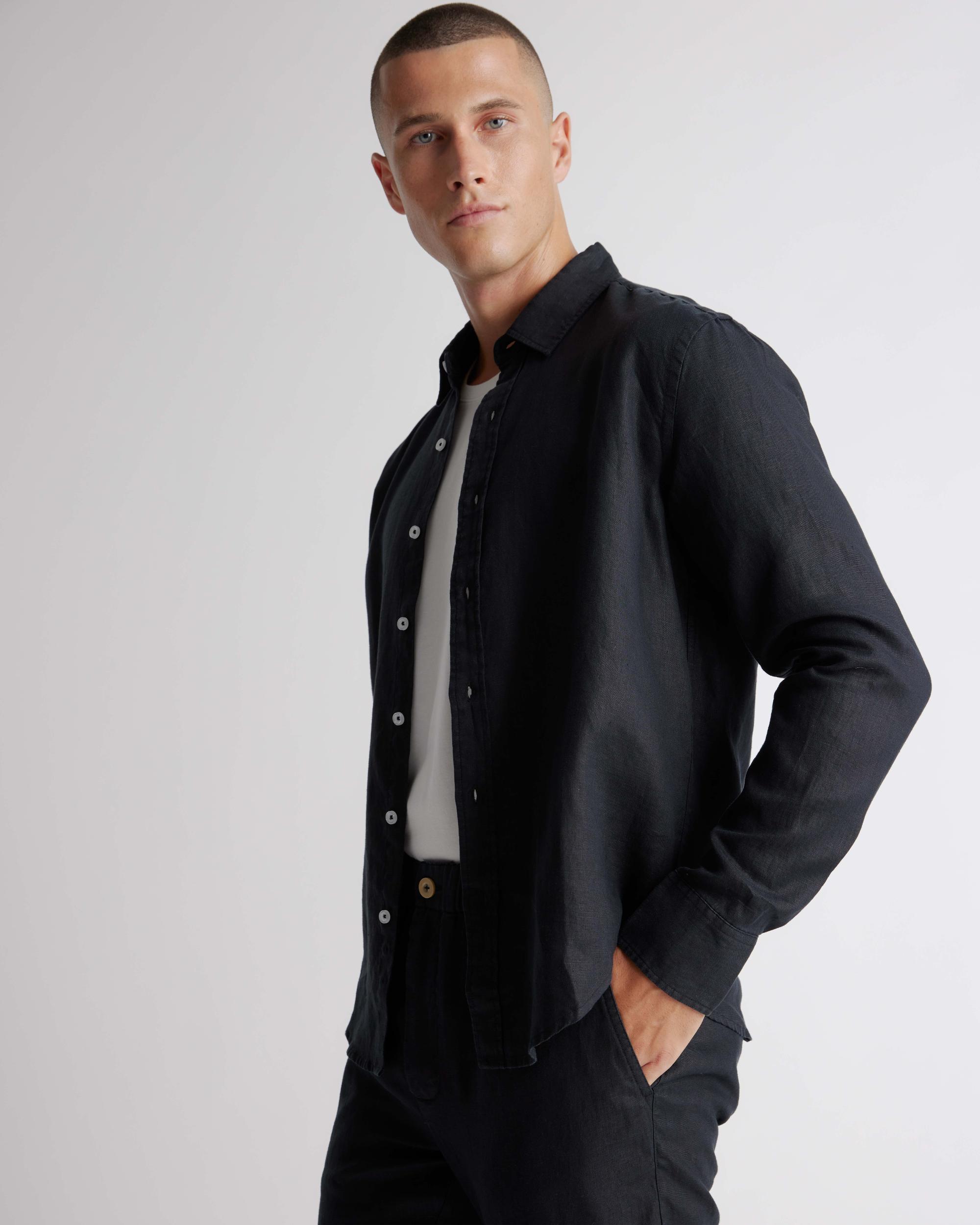 Quince | Men's 100% European Linen Relaxed Long Sleeve Shirt Product Image