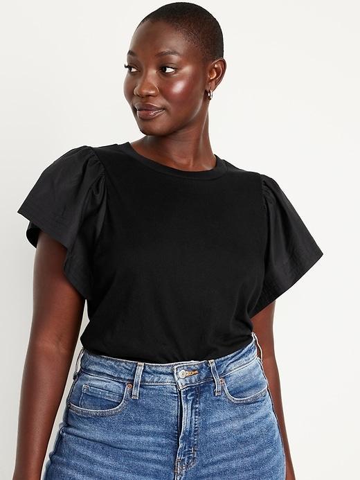 Flutter-Sleeve Combination Top Product Image