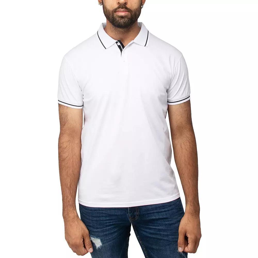 Men's Xray Basic Short Sleeve Tipped Polo, Size: Large, Blue Product Image