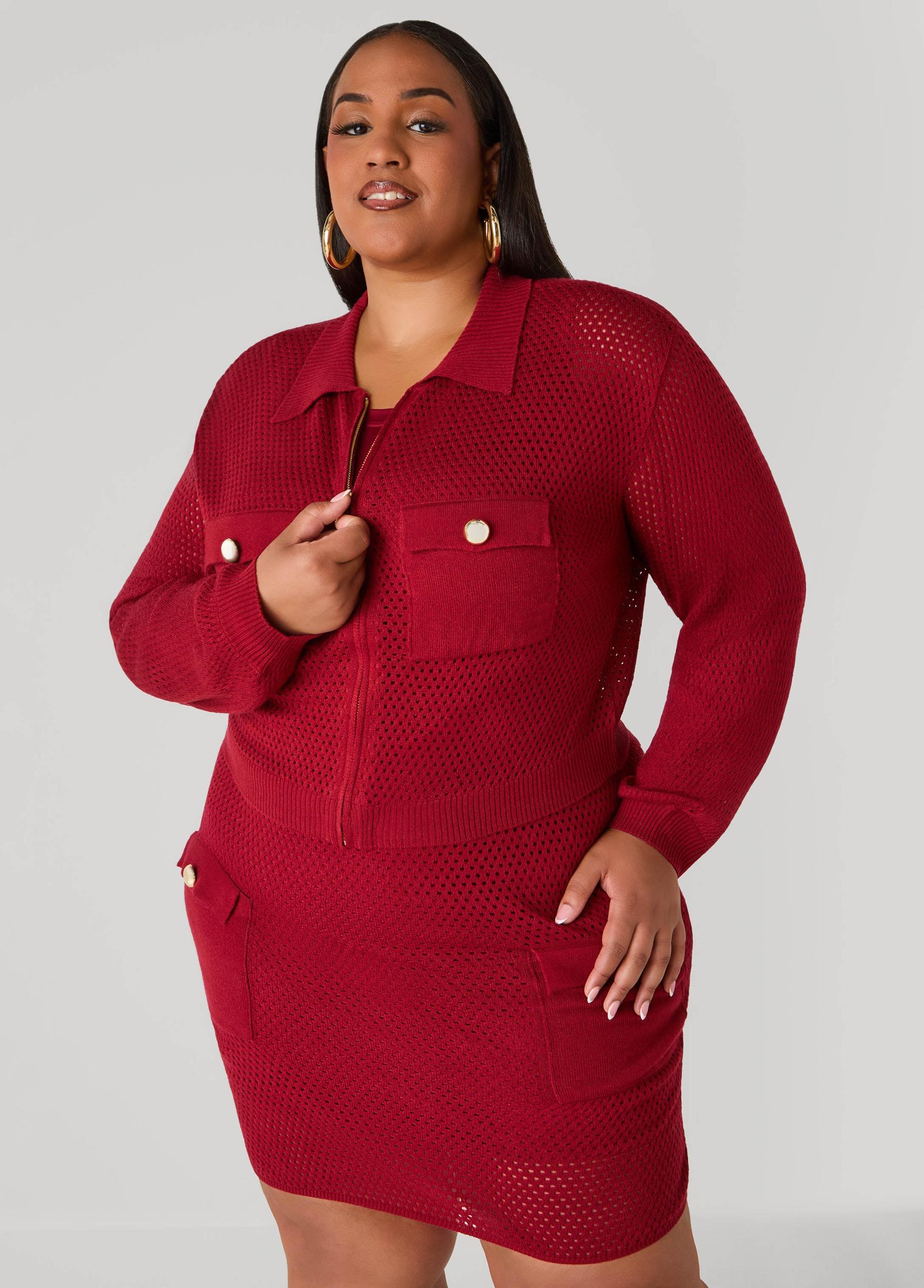 Zip Front Crochet Cardigan Product Image