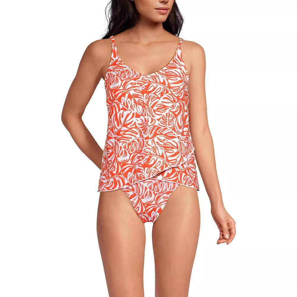 Women's Lands' End Chlorine Resistant Tulip Hem Tankini Swimsuit Top, Size: XS, Prism Pink Product Image