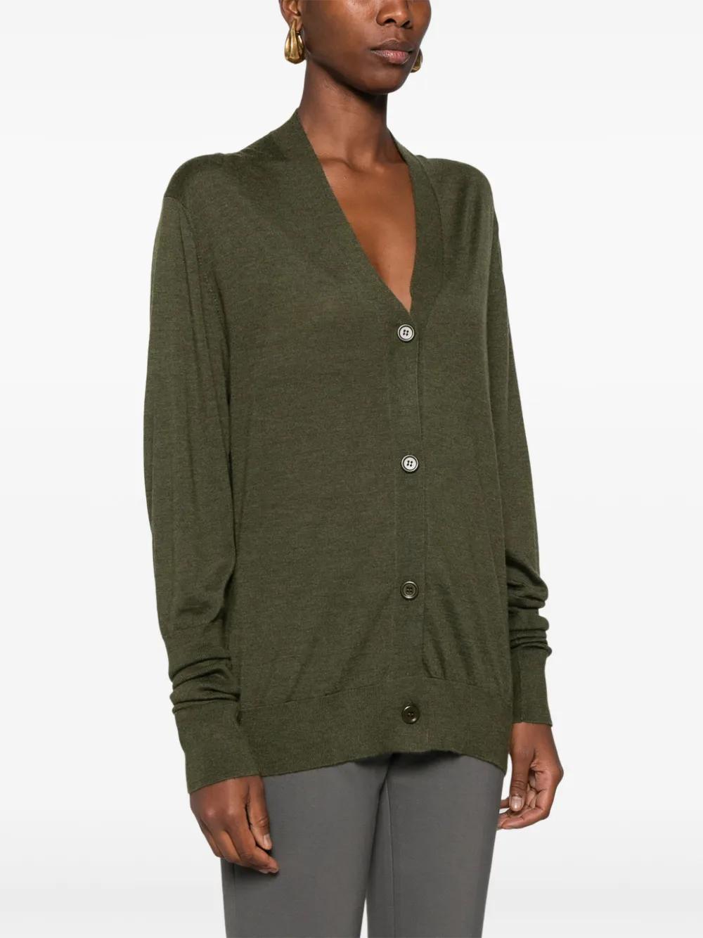 FABIANA FILIPPI V-neck Cardigan In Green Product Image
