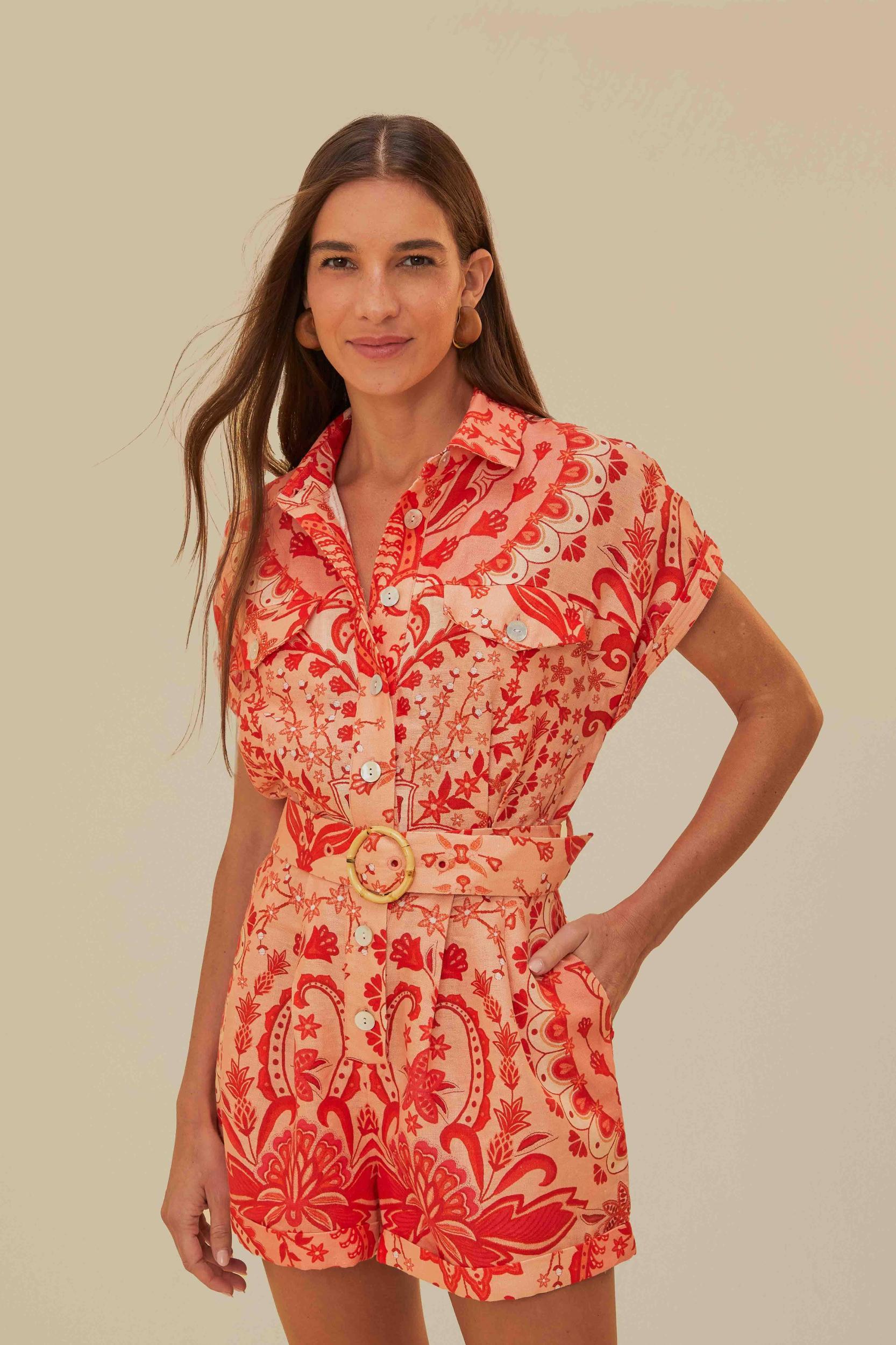 Red Jaipur Romper Product Image