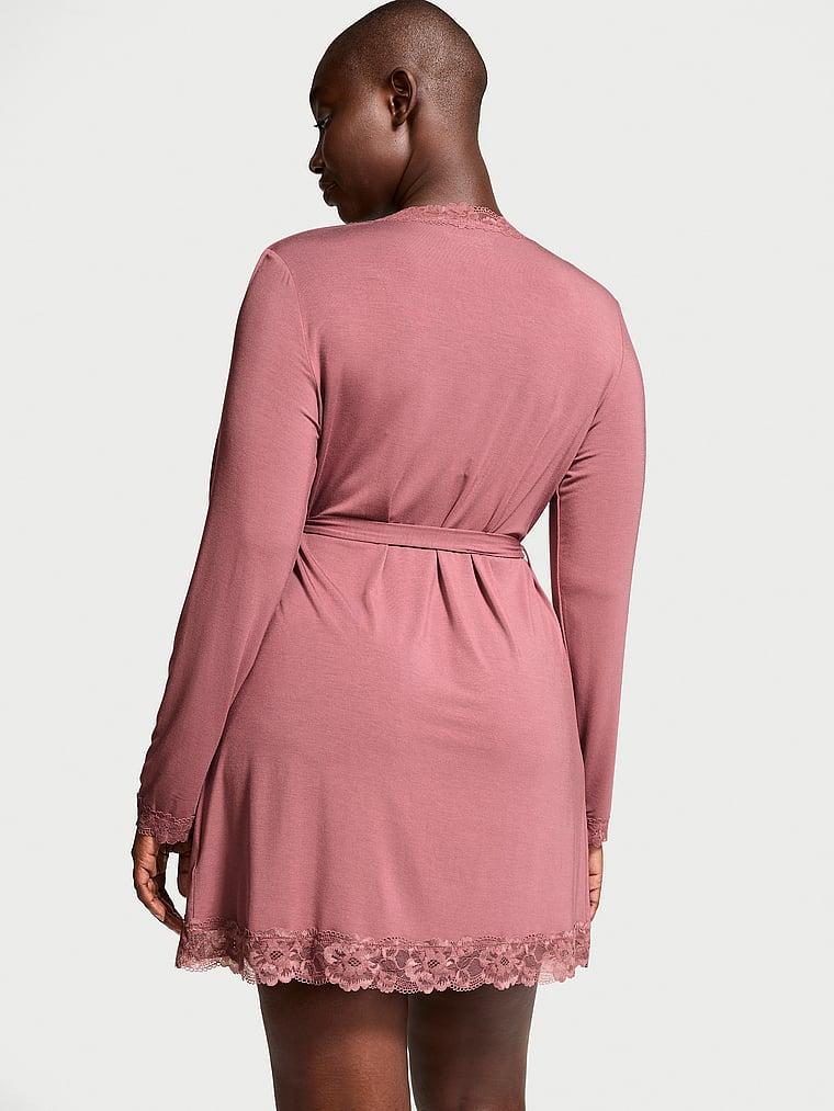 Modal Soft & Lace Trim Straight-Neck Slip Dress Product Image