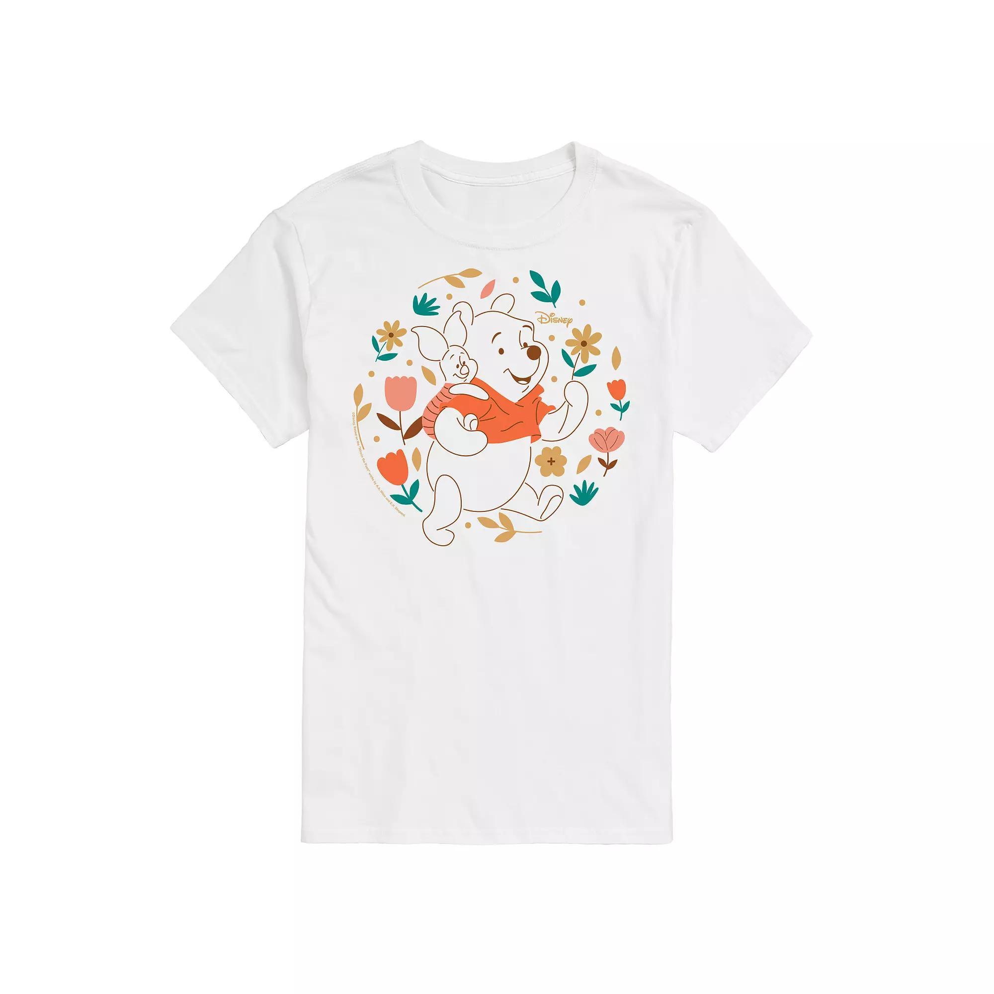 Disneys Winnie the Pooh Big & Tall Piglet Flowers Graphic Tee, Mens Product Image