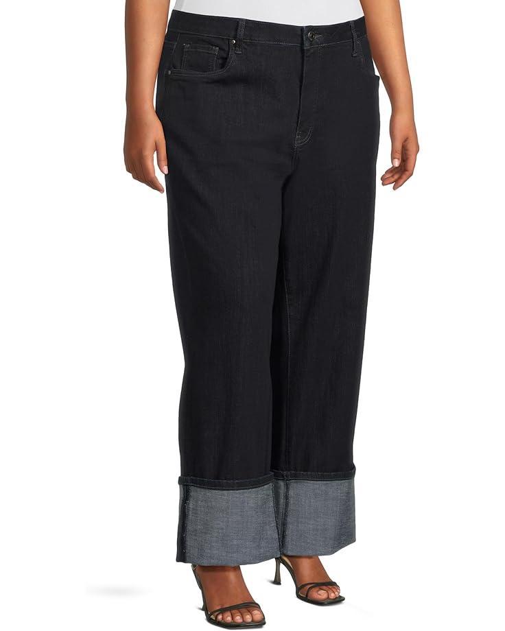 Plus Size Jean High Rise Wide Leg Clean Hem Product Image