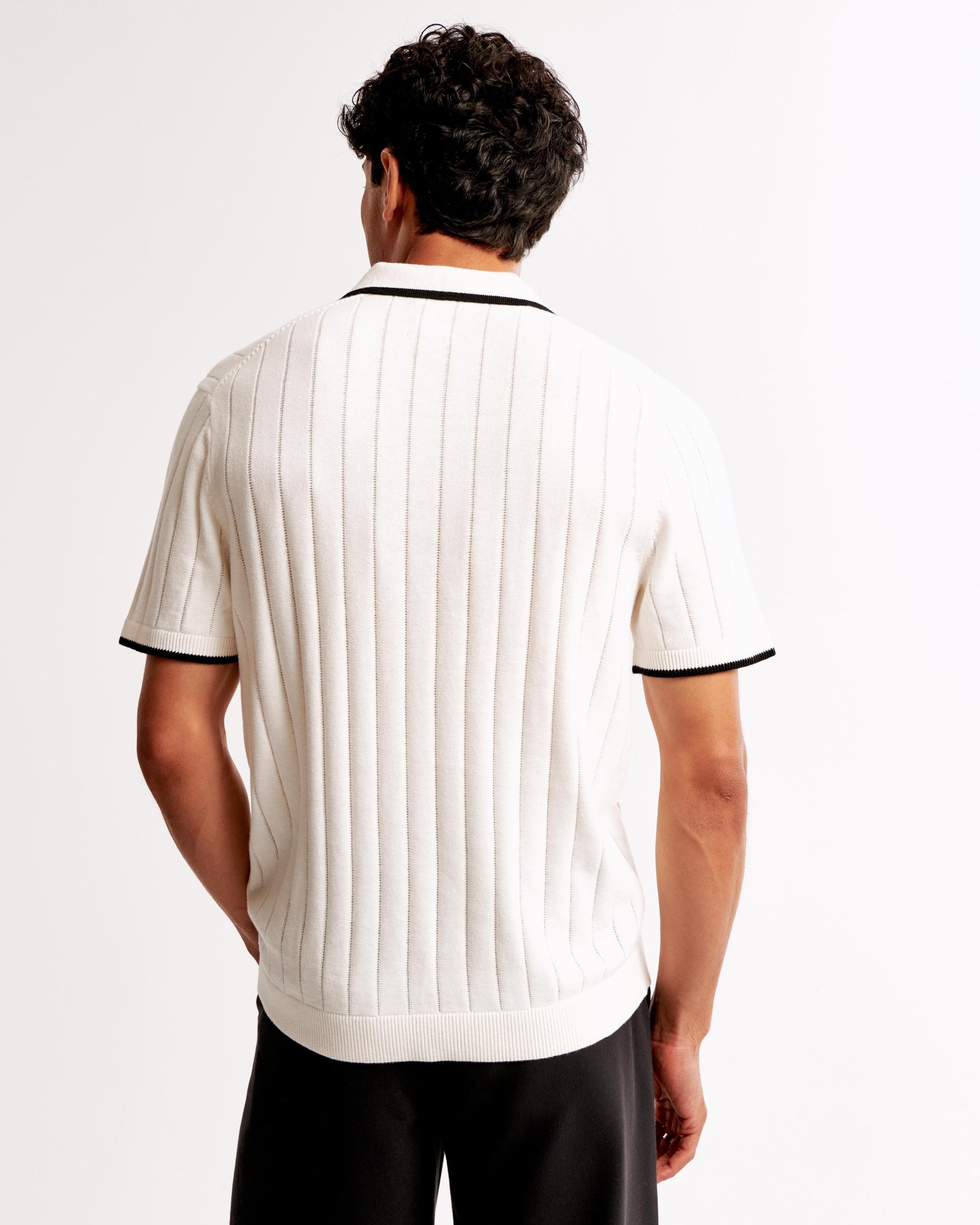 Classic Tipped Johnny Collar Sweater Polo Product Image