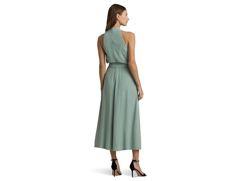 Lauren Ralph Lauren Georgette Halter Cocktail Dress (Soft Laurel) Women's Dress Product Image