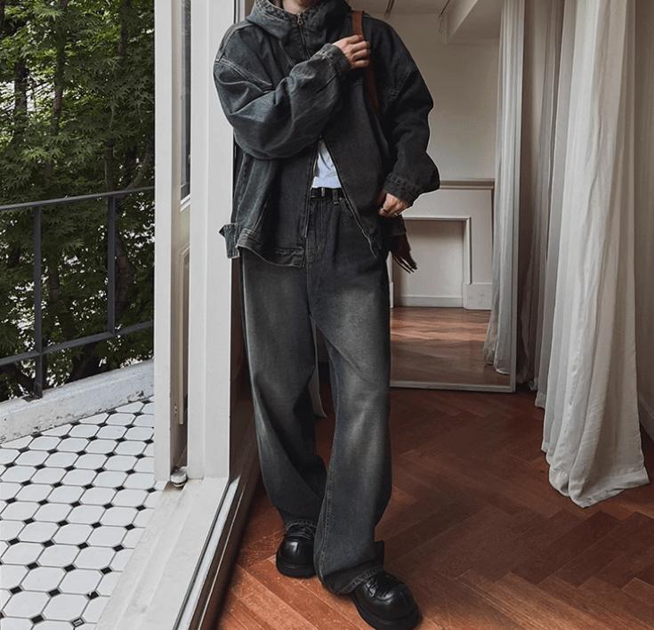 RT No. 11211 BLUE HOODED DENIM JK & RELAX JEANS Product Image