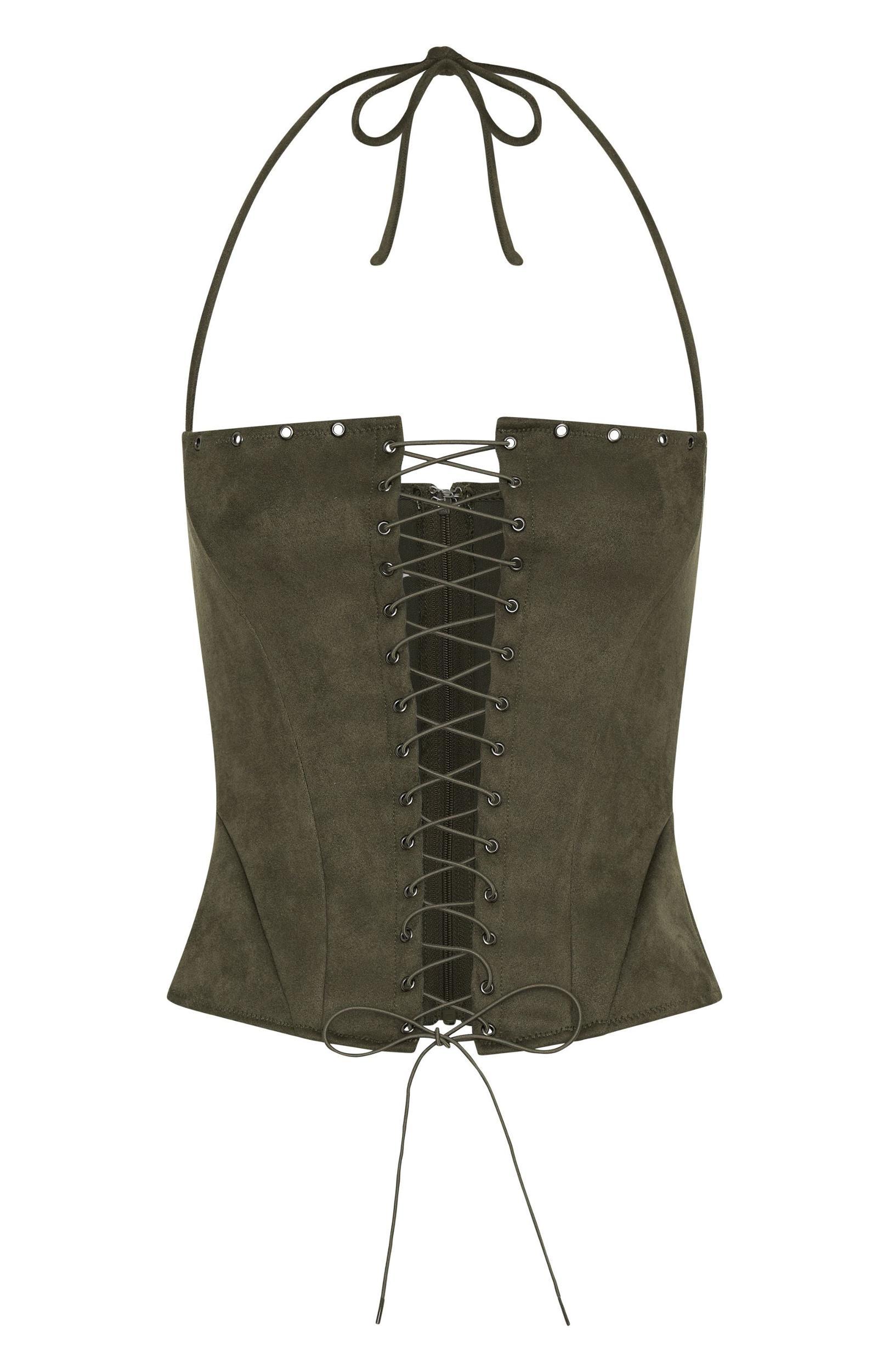 Don't Speak Faux Suede Shorts Cactus Product Image