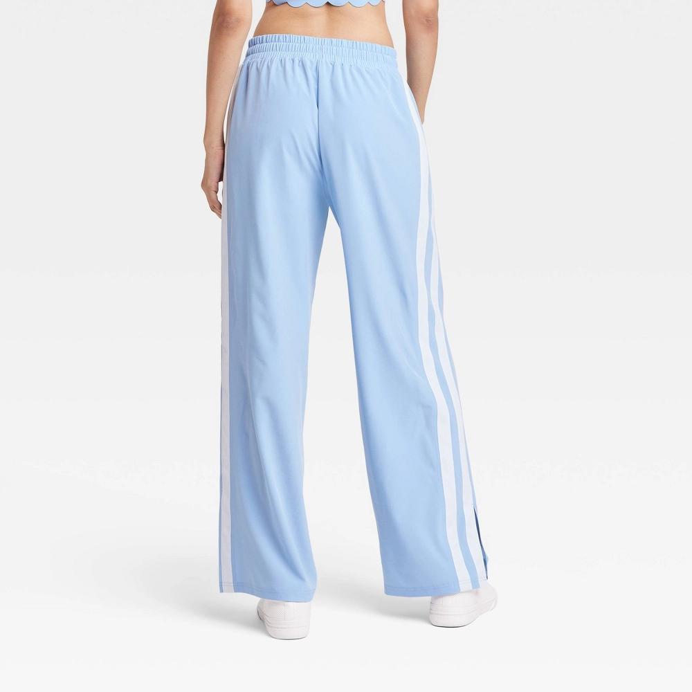 Womens Piped Mid-Rise Track Pants - JoyLab Light Blue XXL: Recycled Polyester, Spandex, Elastic Drawstring Waist, 30.5 Inseam Product Image