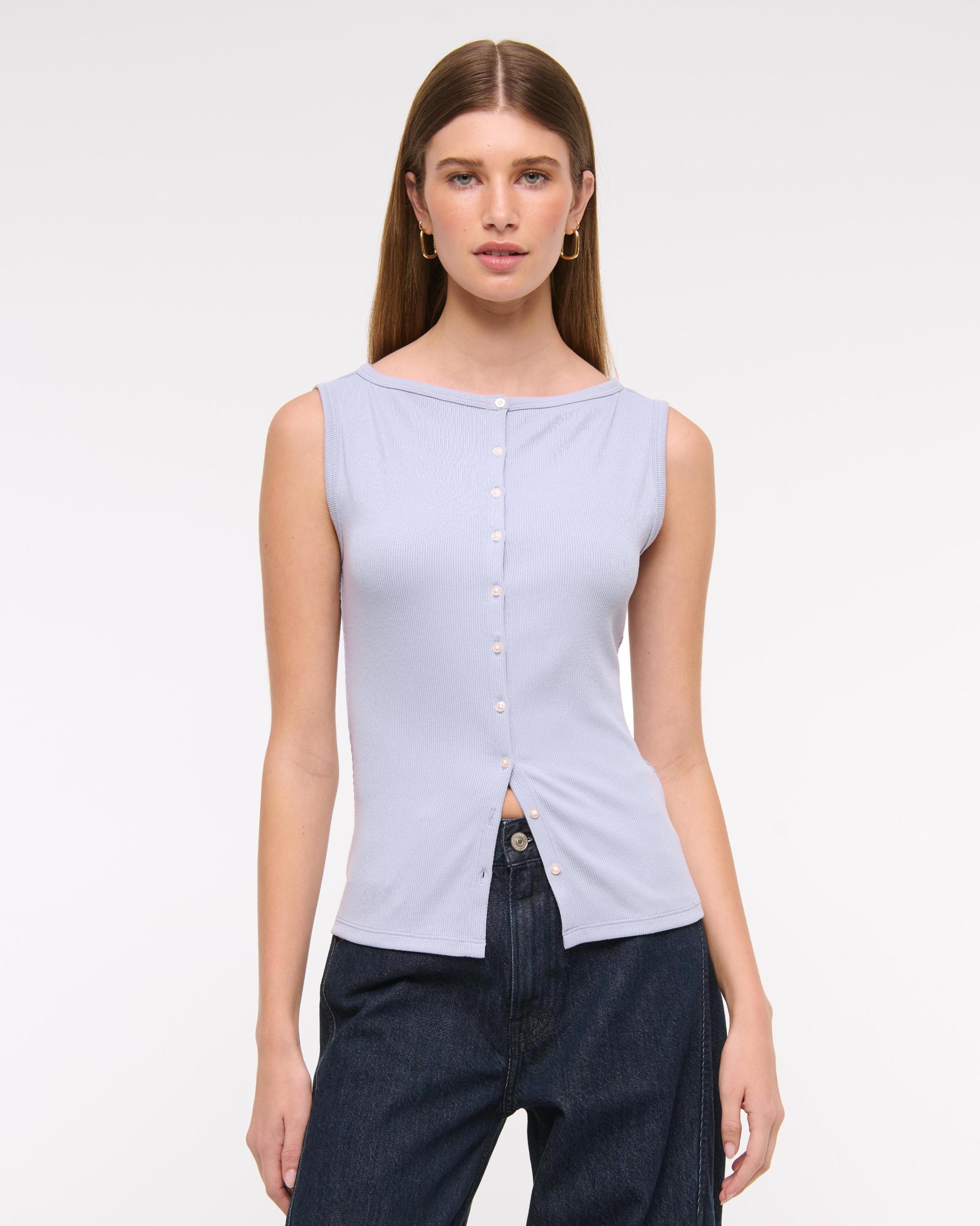 Slash Button-Through Top Product Image