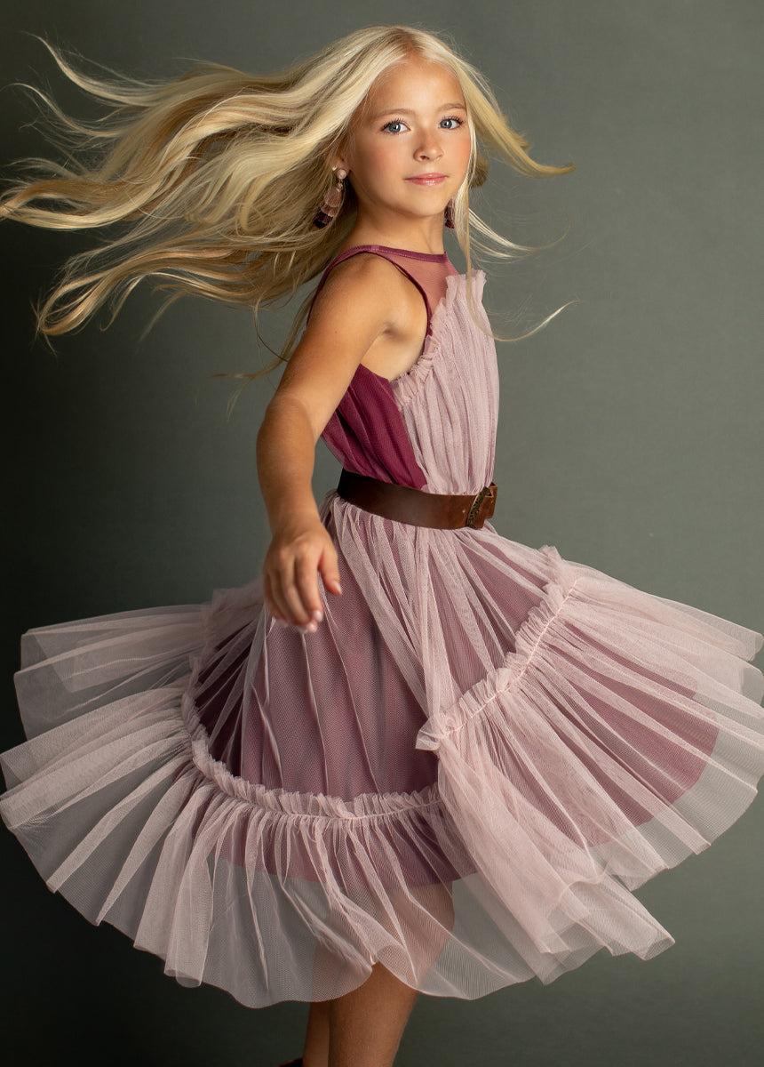 Loie Dress in Blush Girls Product Image