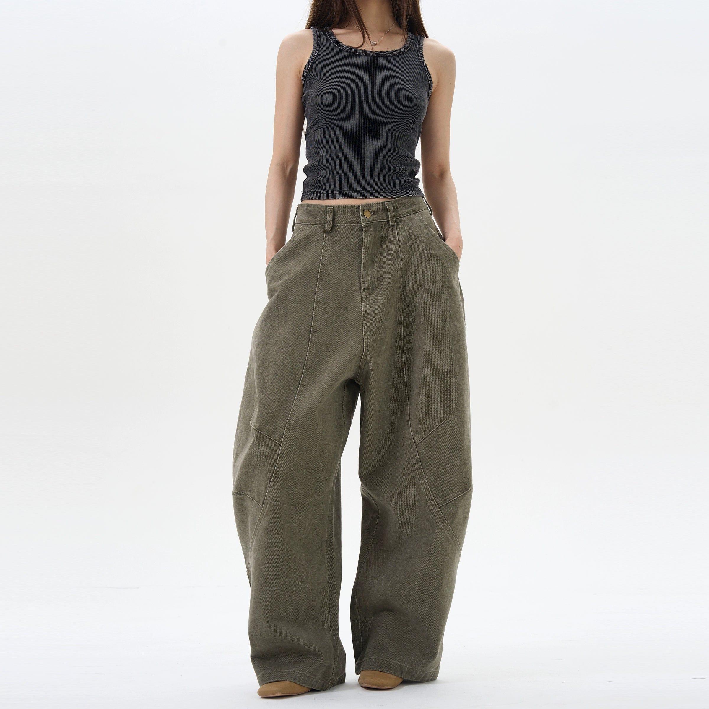 RT No. 12255 RECONSTRUCTED SCIMITAR BAGGY STRAIGHT PANTS Product Image