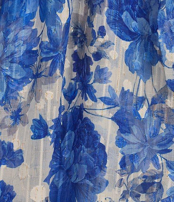 Alex Marie Laurel V-Neck Long Sleeve Printed Chiffon Dress Product Image
