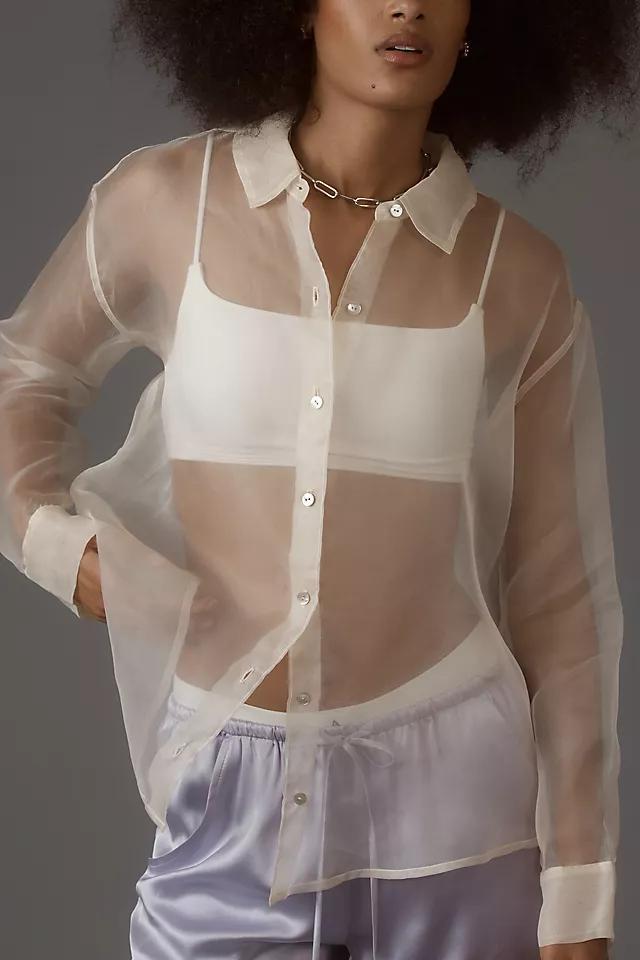 DONNI. Long-Sleeve Silk Organza Shirt Product Image