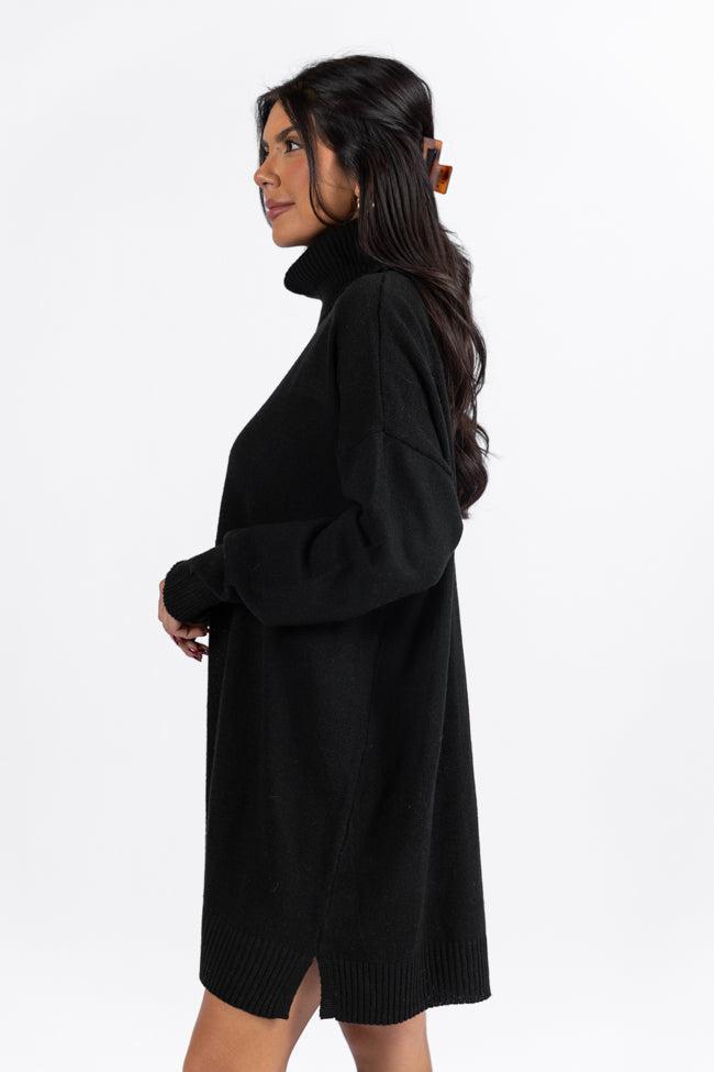 Changing Locations Black Turtleneck Sweater Dress FINAL SALE Product Image