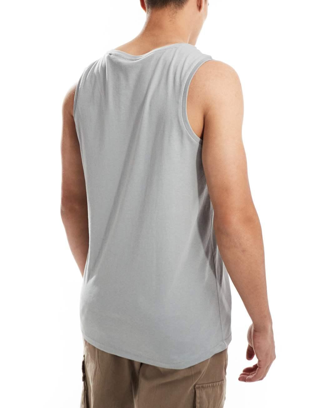 Threadbare 3 pack pocket vest in gray, stone & off white Product Image