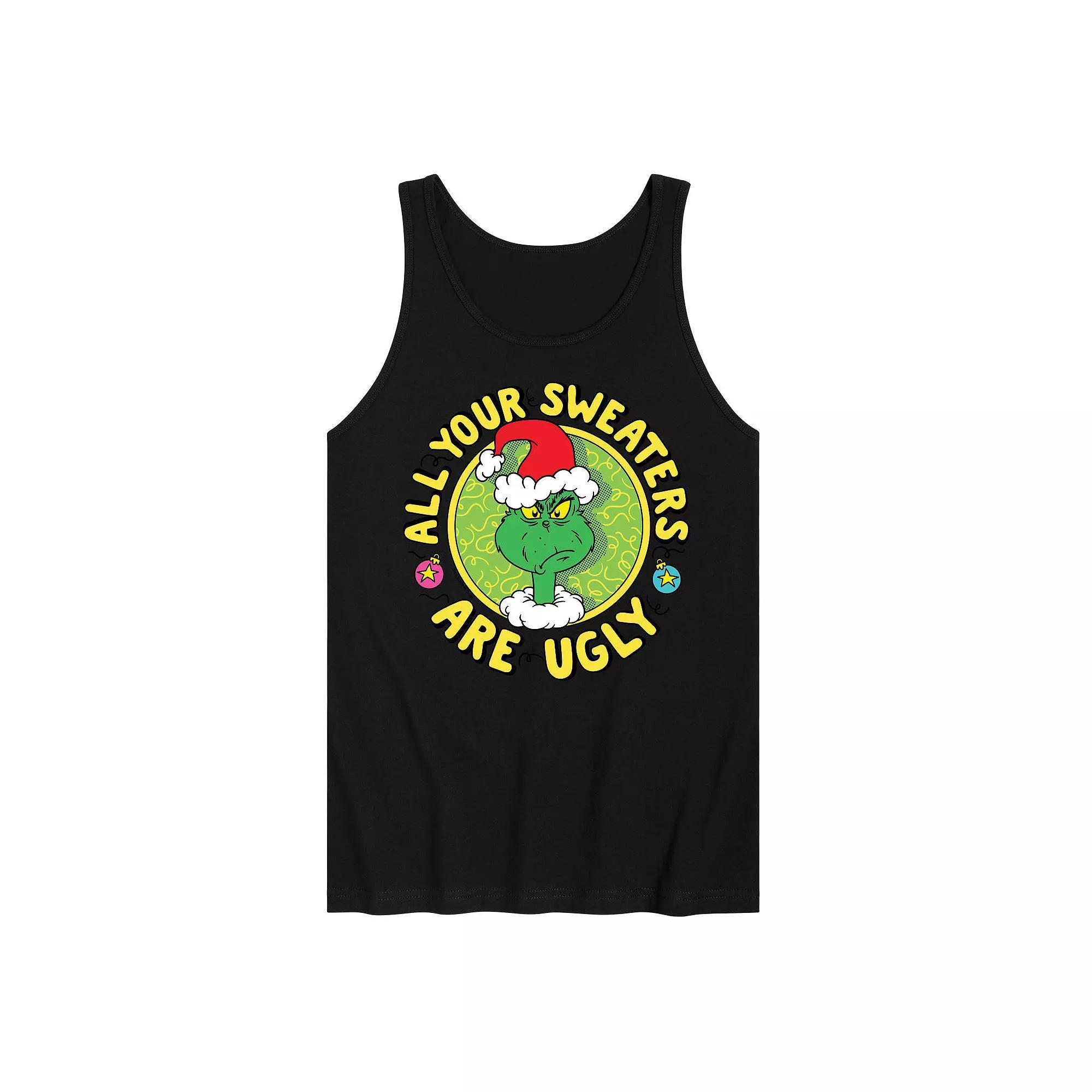 Mens Dr. Seuss The Grinch All Your Sweaters Are Ugly Graphic Tank Top Product Image
