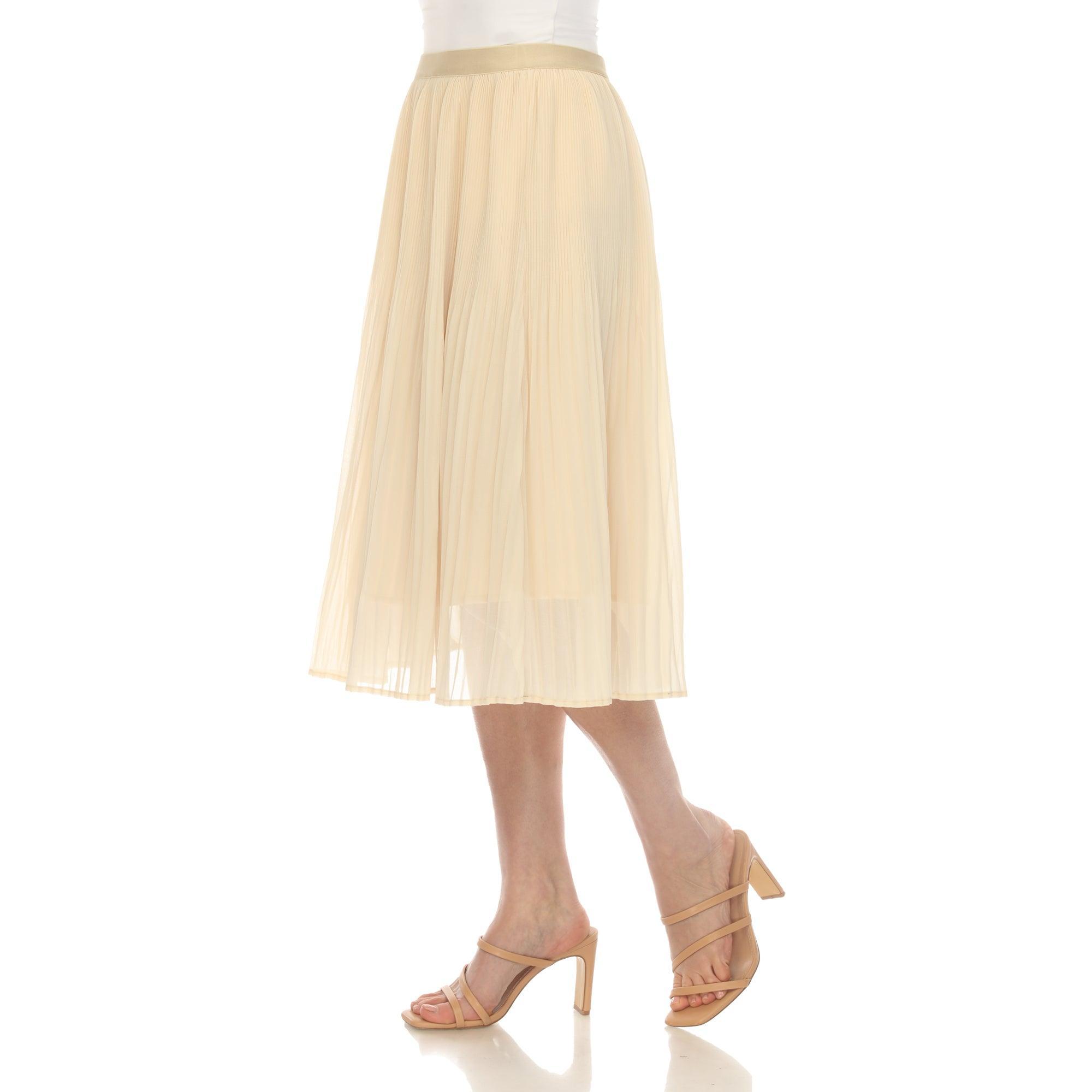 Women's Chiffon Pleated Midi Skirt Female Product Image