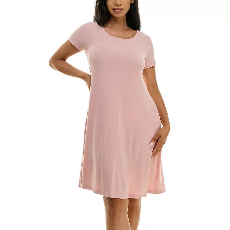 Women's Nina Leonard Lace-Up Back Swing Dress, Size: Small, Blush Product Image