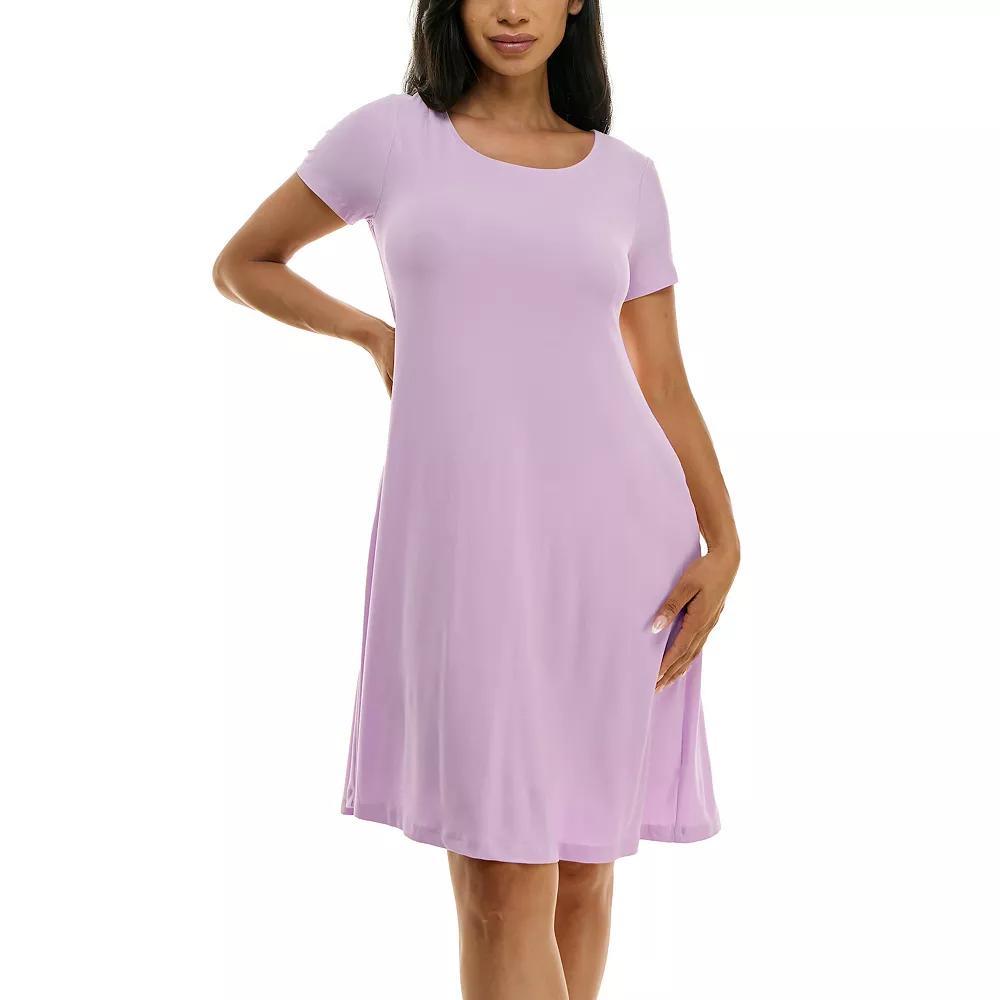 Women's Nina Leonard Lace-Up Back Swing Dress, Size: Medium, Candy Apple Product Image