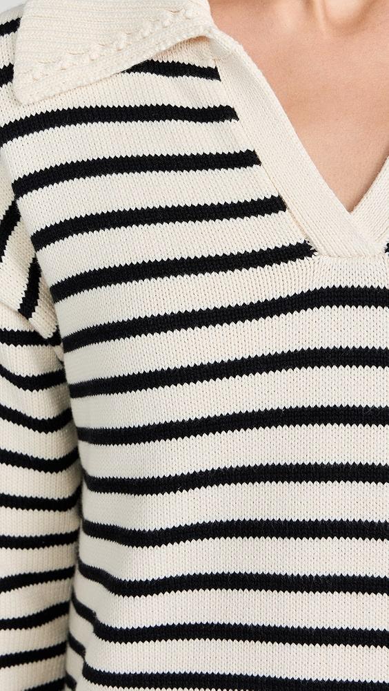 English Factory Striped Mixed Media Pleated Dress | Shopbop Product Image