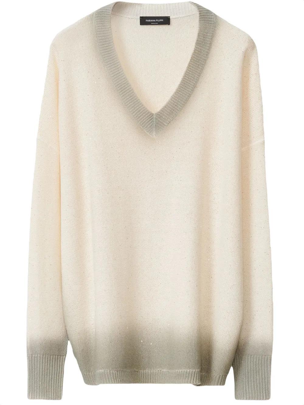 FABIANA FILIPPI Gradient Sweater In White Product Image