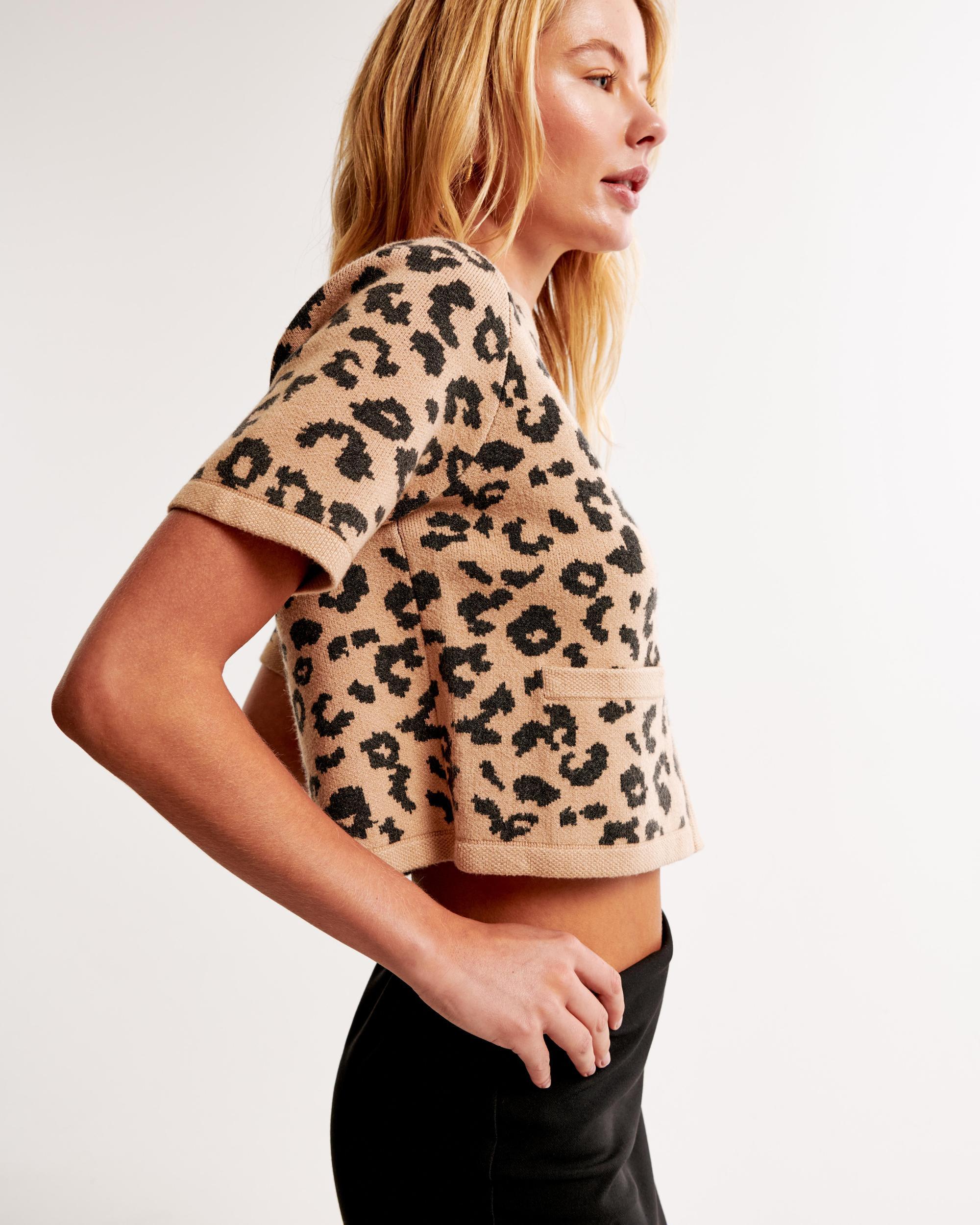 Leopard LuxeLoft Short-Sleeve Cardigan Product Image