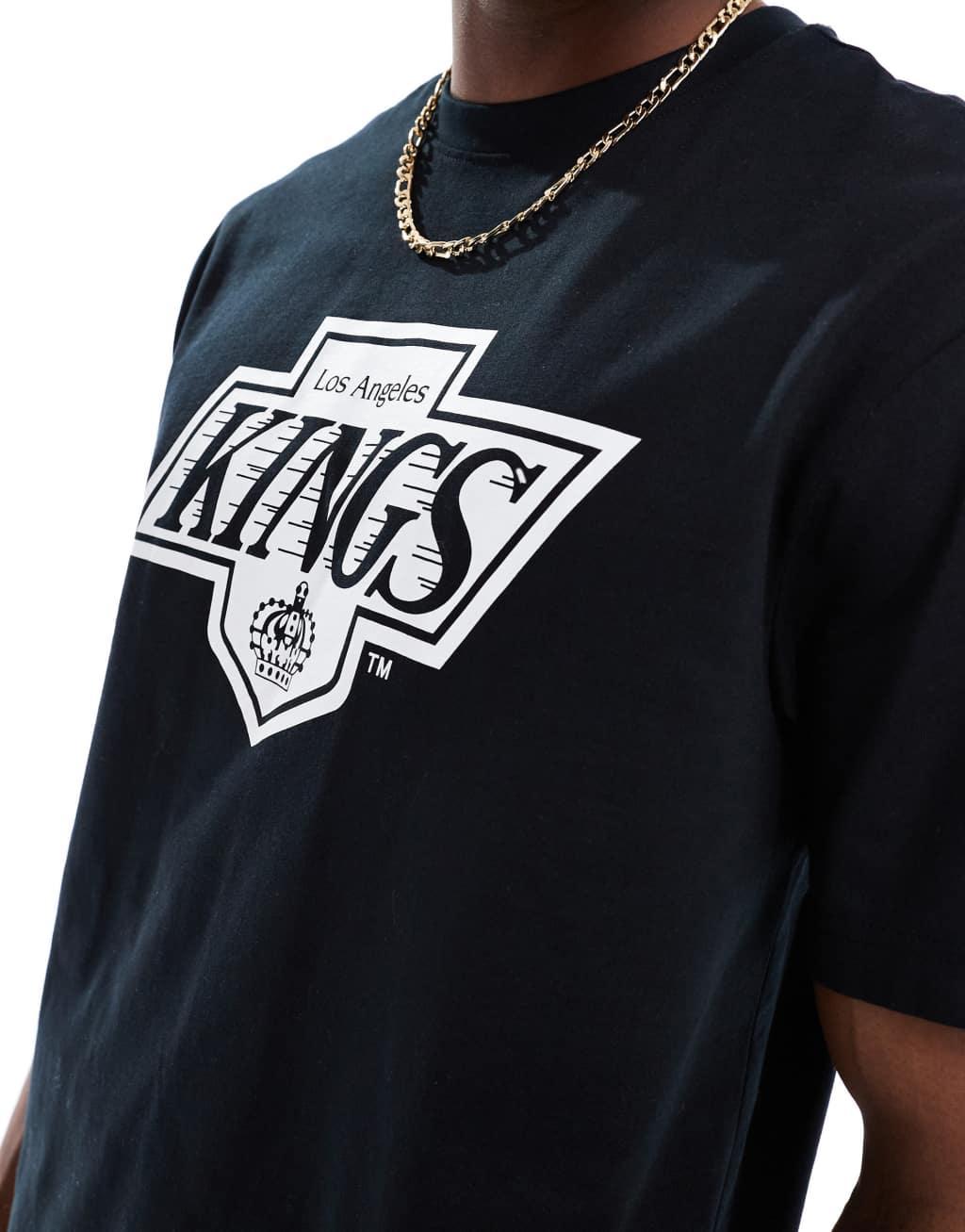 ONLY & SONS relaxed fit t-shirt with LA Kings print in black Product Image