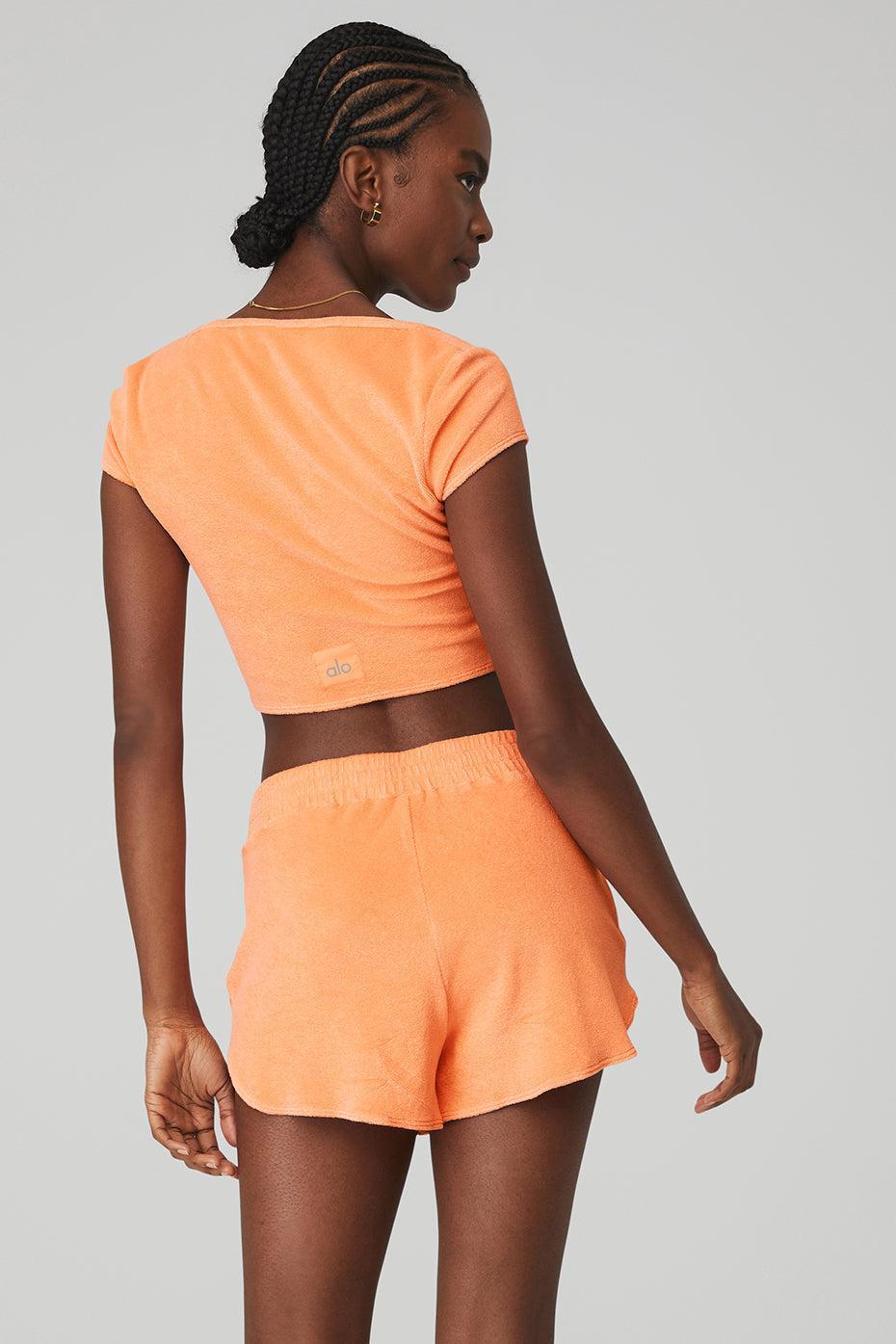 Alo Yoga | Terry Beachside Short Sleeve Top Orange Product Image