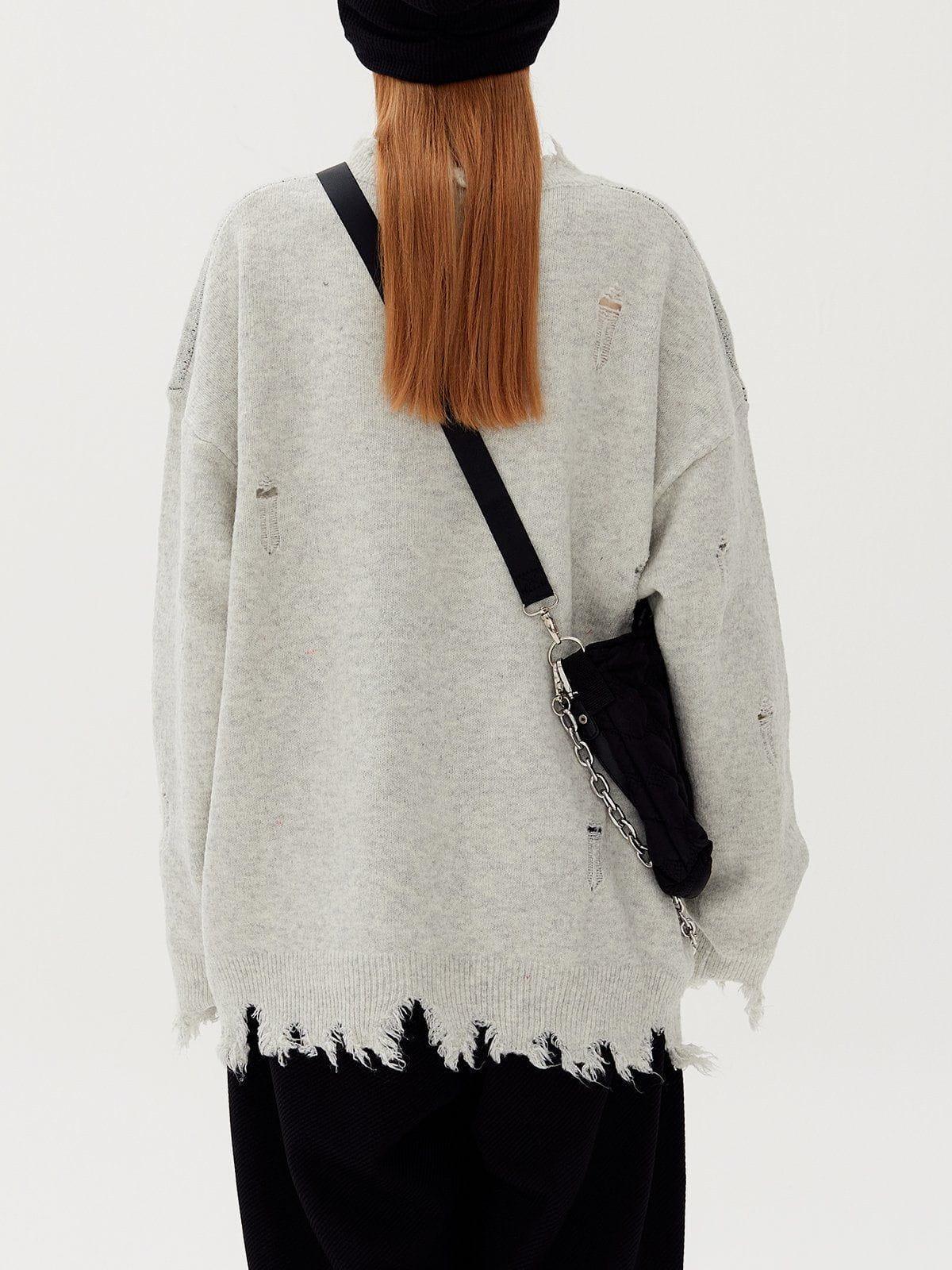Aelfric Eden Letters Ripped Hole Sweater Product Image