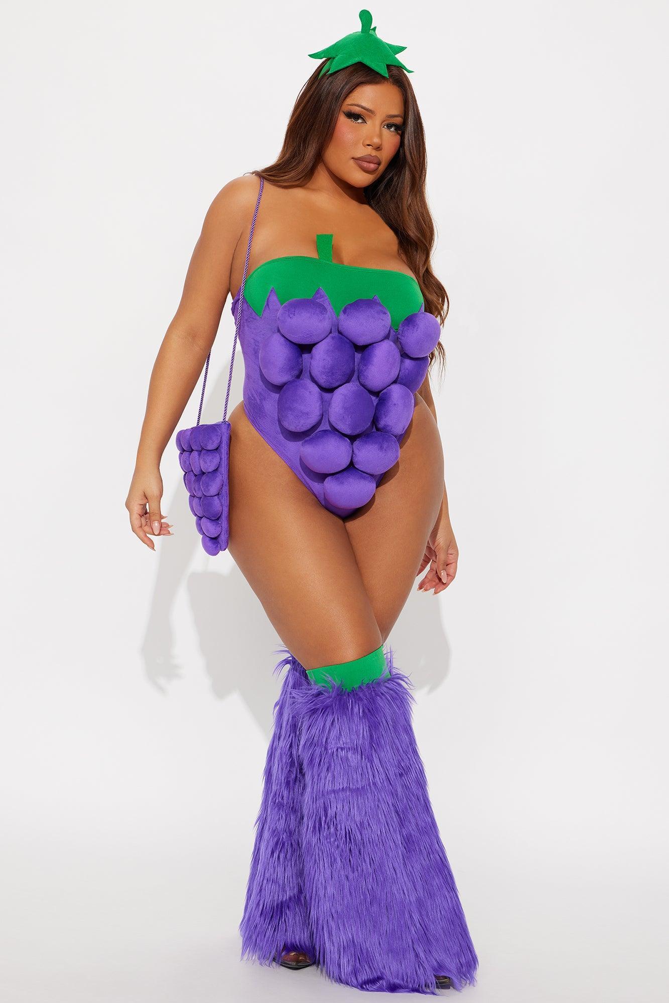 Sweet Vine Grape 5 Piece Costume Set - Purple Female Product Image