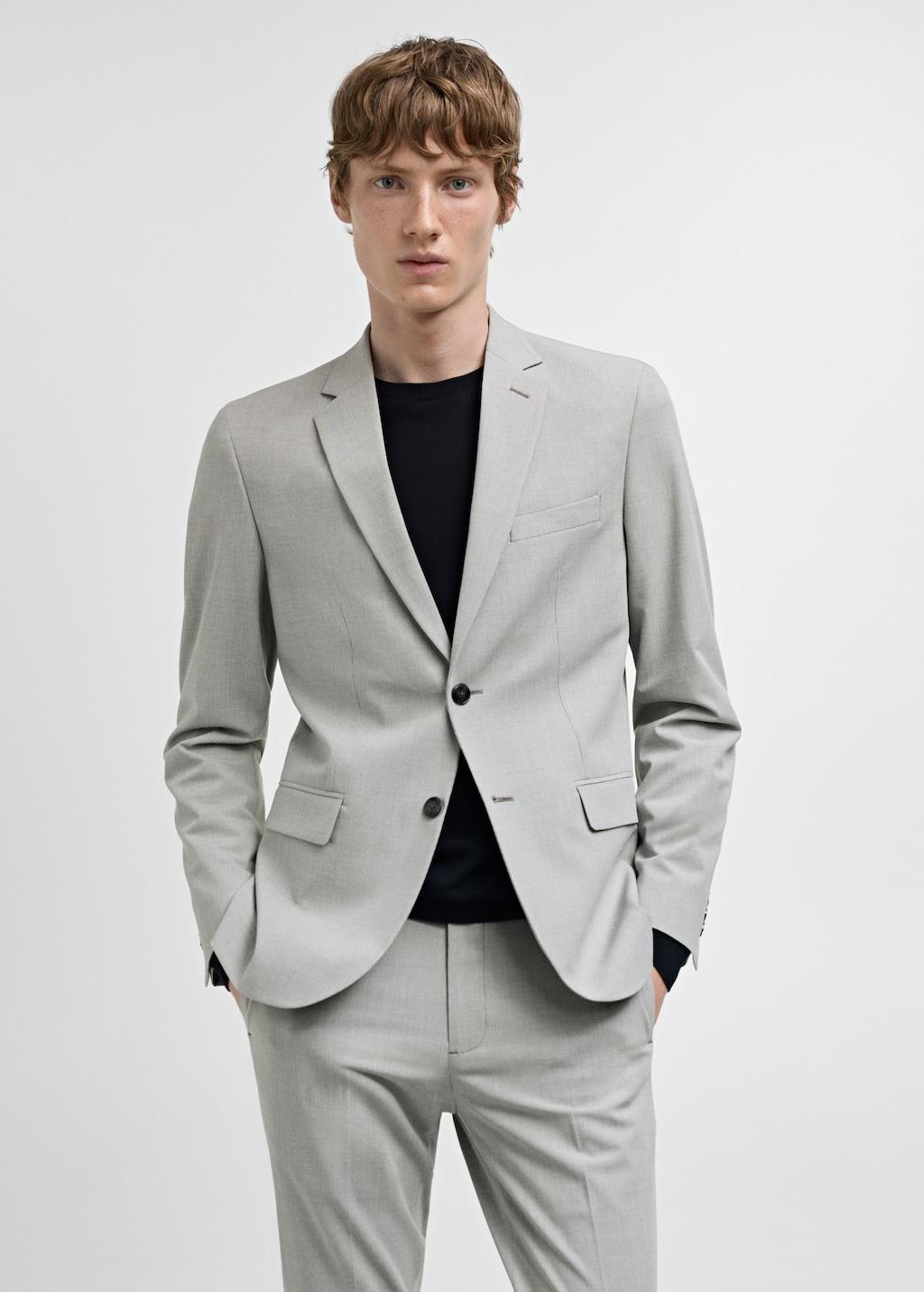 Super slim-fit suit jacket in stretch fabric - Men | MANGO USA Product Image