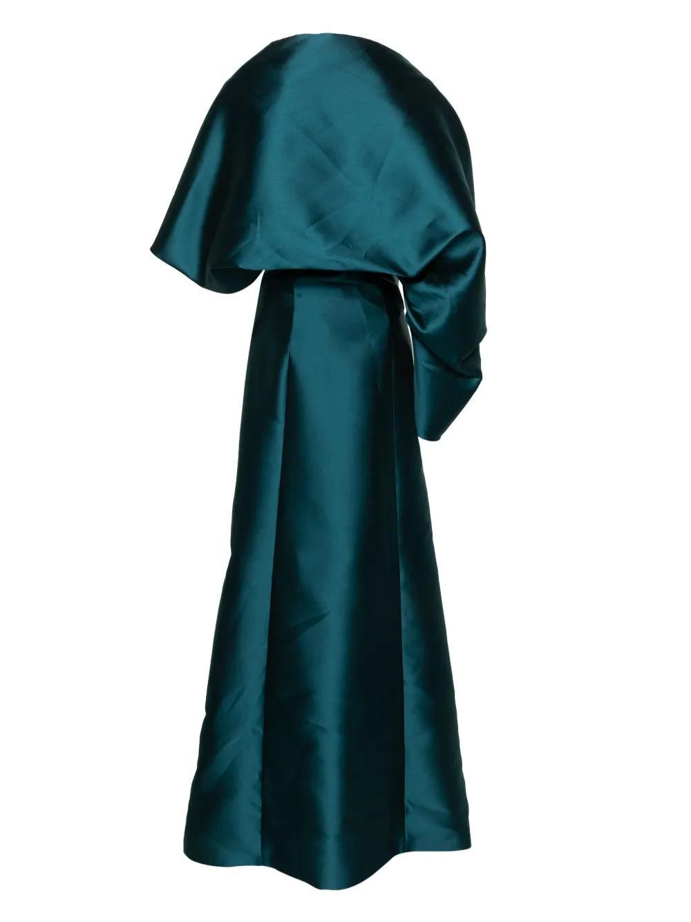 ALBERTA FERRETTI Strapless Satin Gown In Azul Product Image