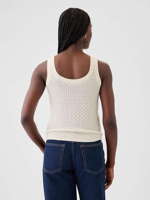 Cropped Pointelle Sweater Tank Top Product Image