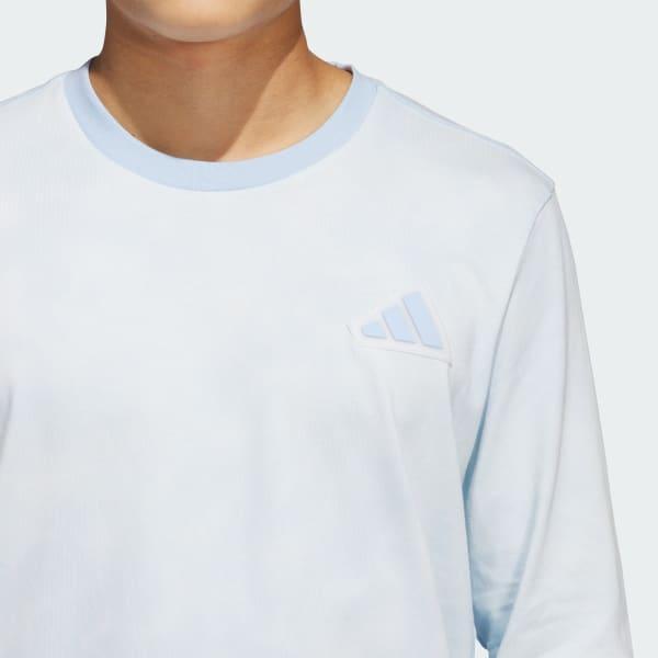 adidas Long Sleeve Tech Tee Glow Blue S Mens Product Image