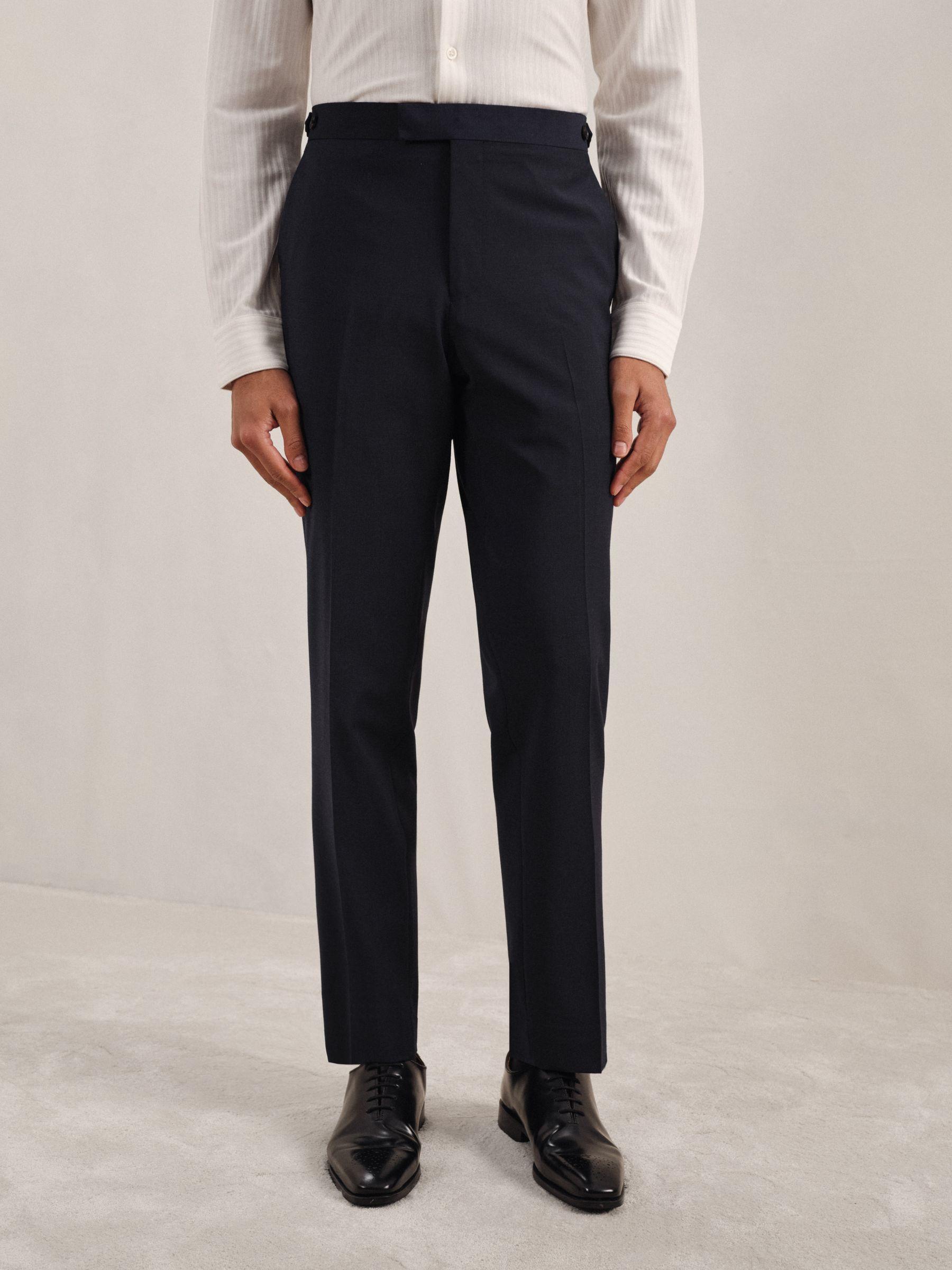 Regular-Fit Wool-Blend Suit Trousers in Blue Product Image