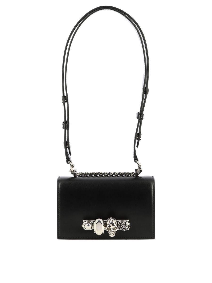 ALEXANDER MCQUEEN The Biker Mini Jewelled Satchel Bag In Black Product Image