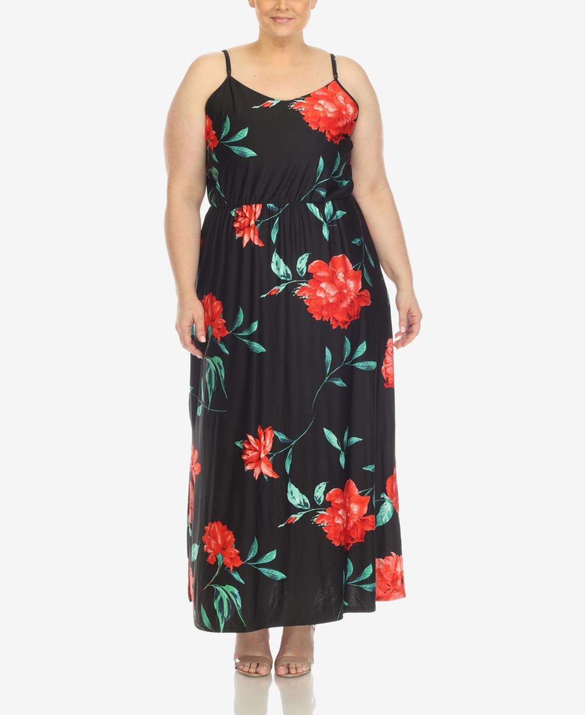 White Mark Plus Size Floral Strap Maxi Dress - Yellow Product Image
