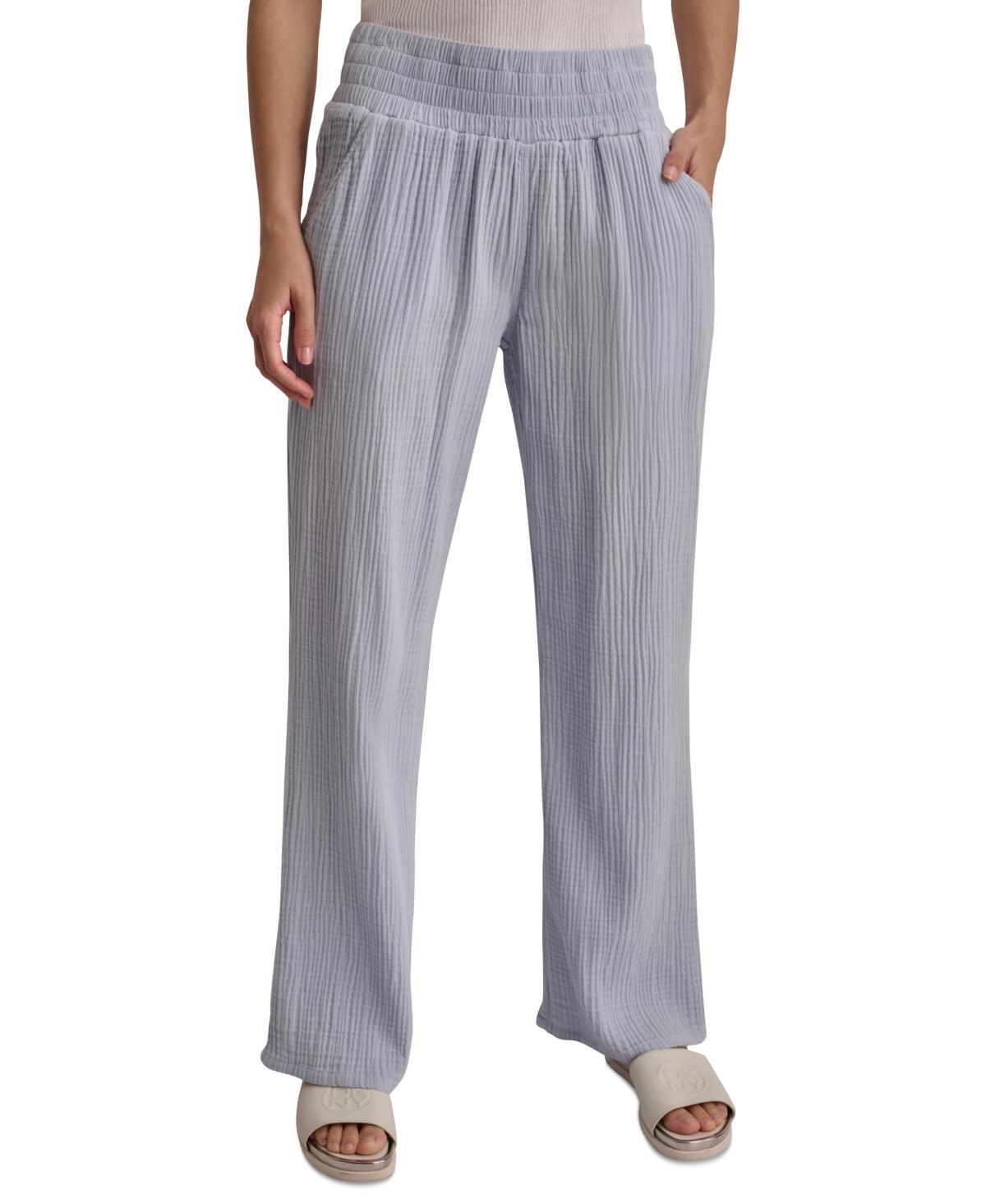 Dkny Jeans Womens High-Rise Gauze Straight-Leg Pants Product Image
