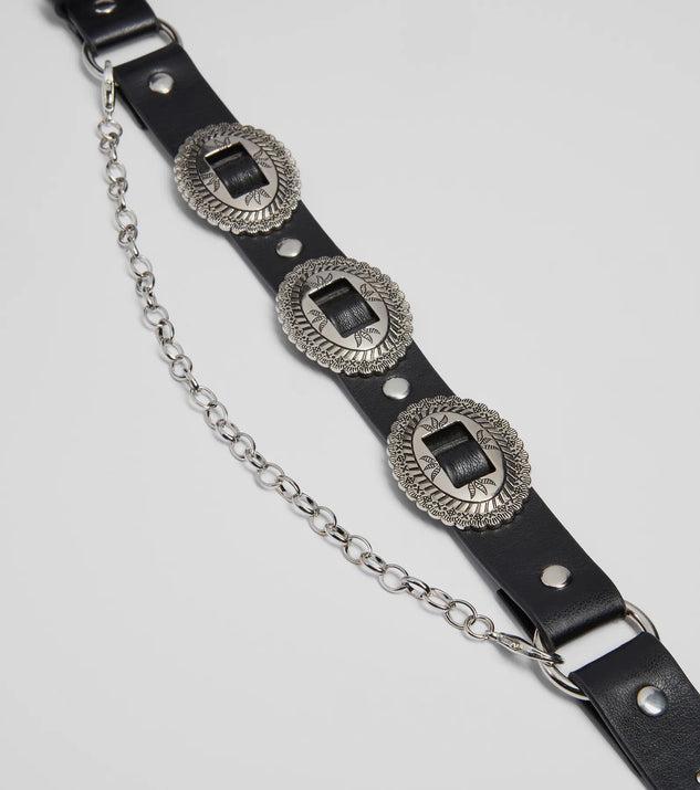 Western Concho Chain Belt Boot Charm Product Image