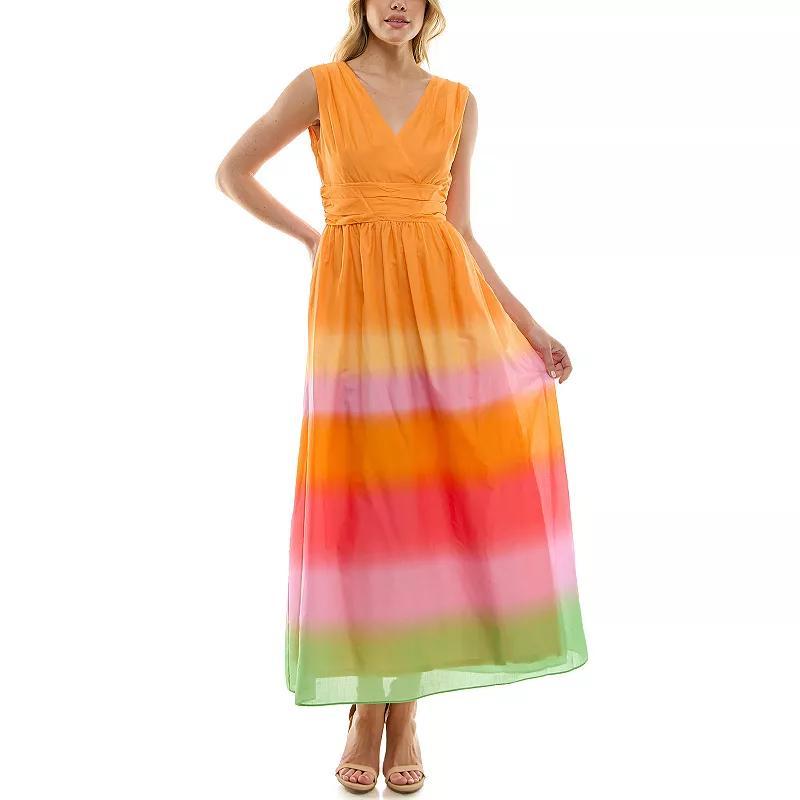 Women's Taylor V-Neck Ombre Maxi Dress, Size: 2, Blue Product Image