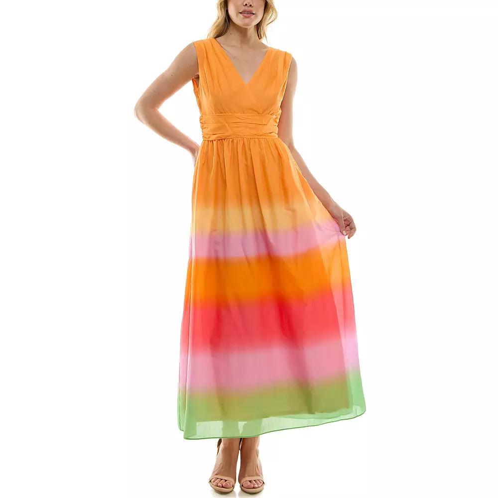 Women's Taylor V-Neck Ombre Maxi Dress, Size: 2, Blue Product Image
